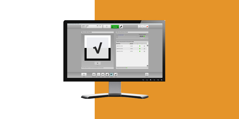 Print quality control interface showing white ink opacity metrics