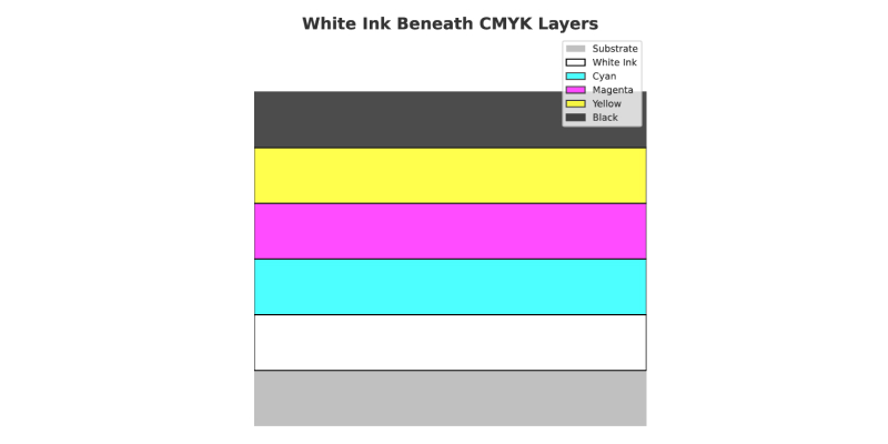 Print quality control interface showing white ink opacity metrics