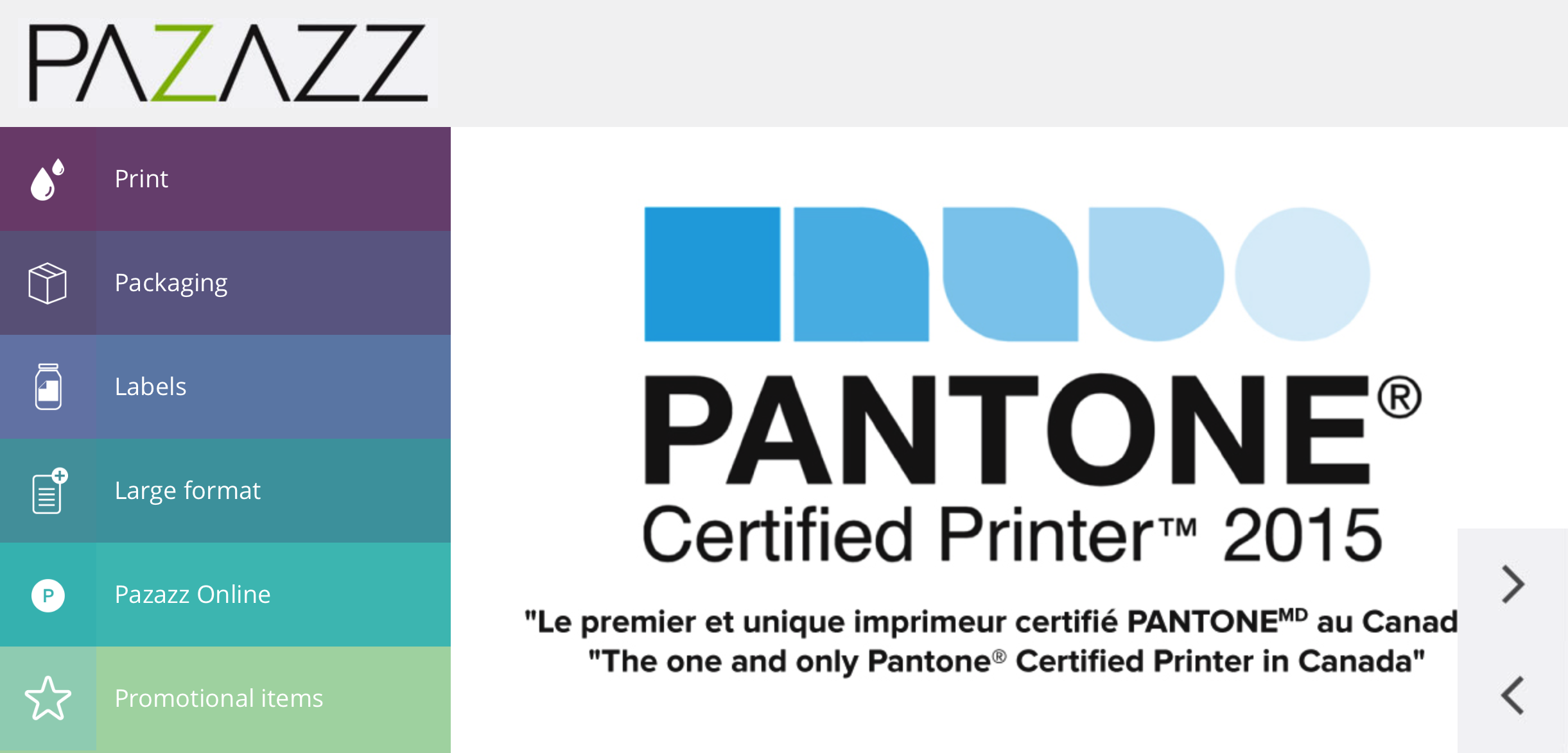 Pazzaz Printing Homepage